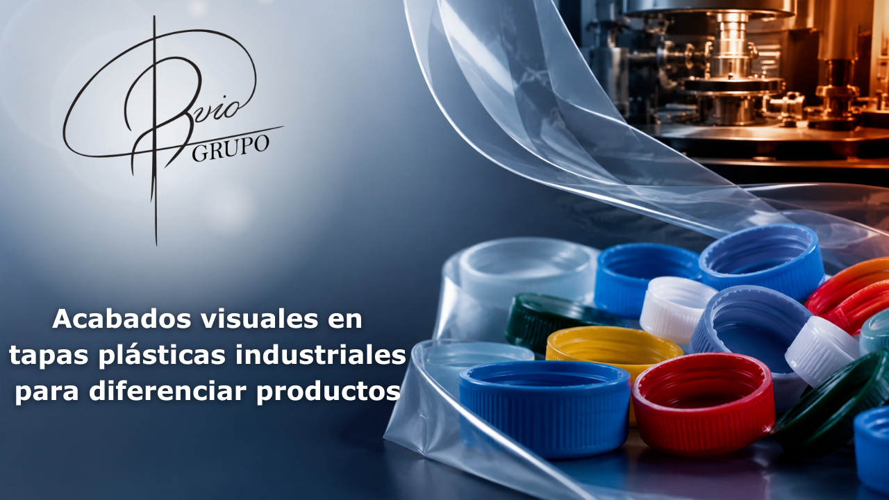 Acabados visuales en tapas plásticas industriales para diferenciar productos